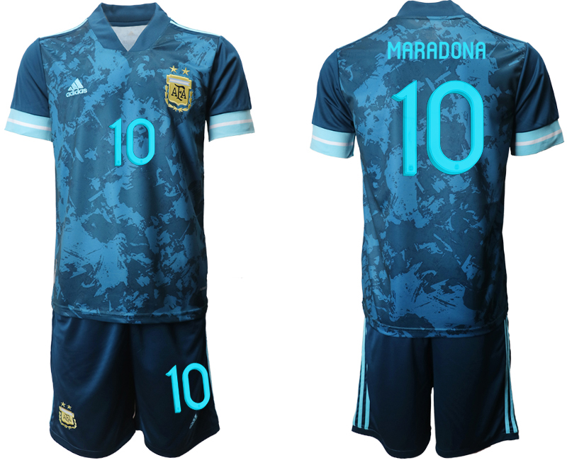 Men 2020-2021 Season National team Argentina away blue #10 Soccer Jersey1